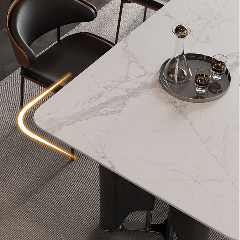 Household stainless steel simple dining table, 29.52"H x 86.61"L x 39.37"W