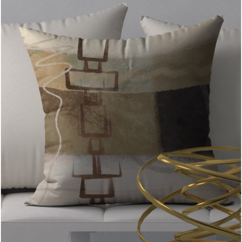 Abstract Reversible Throw Pillow, 18" x 18"