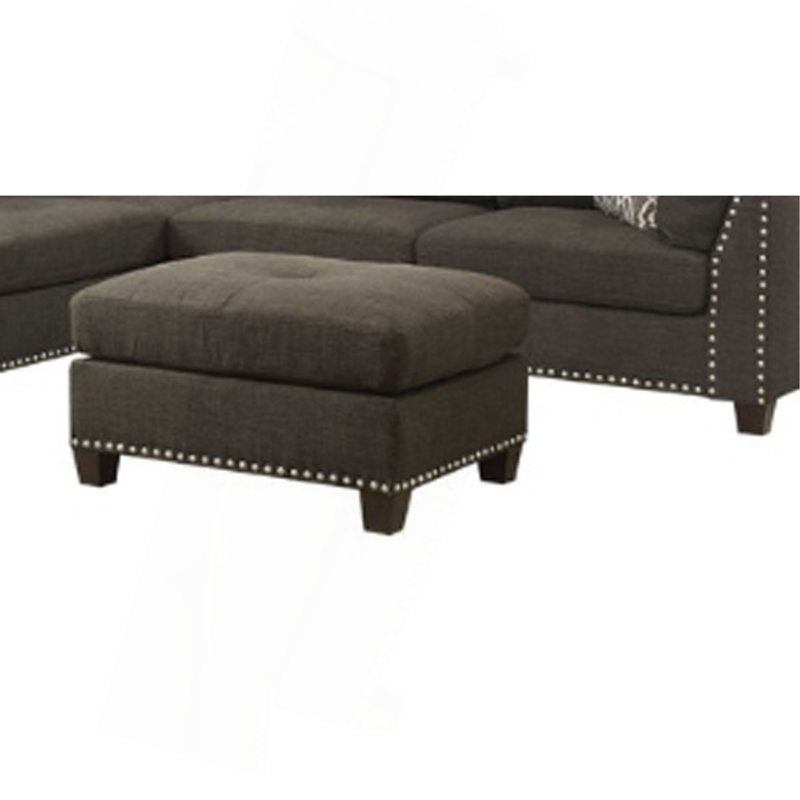 Repose-pieds gris taupe chaud （OTTOMAN SEULEMENT)