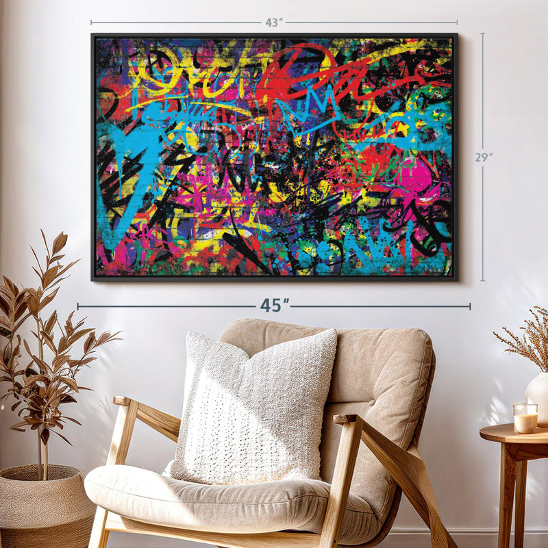 Abstract Graffiti Canvas Print, 43" H x 29" W