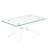 Rectangular Clear Tempered Glass Dining Table,Stylish Design With Metal Legs, Kitchen Table For Dining Room-1886996503-1886996501