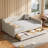 Daybed with Drawers Upholstered Tufted Sofa Bed, with Button on Back and Piping on Waved Shape Arms-1364484795-1364484797