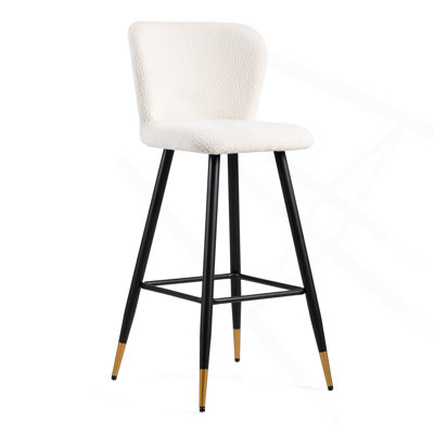 30'' Modern Style Barstool,With White Seats Metal Legs, And - Tipped Ends,Suitable For Various Decoration Styles