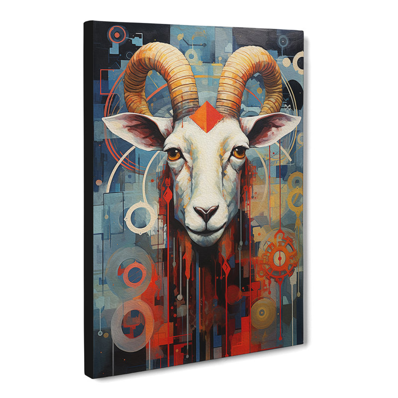 Goat Constructivism No.2 - Wrapped Canvas, 76cm H x 50cm W x 3cm D