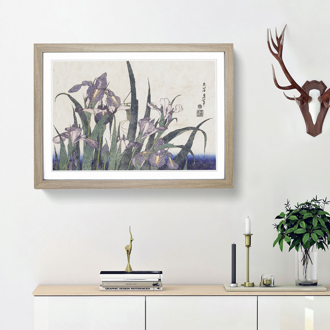 Irises by Katsushika Hokusai - Framed Print