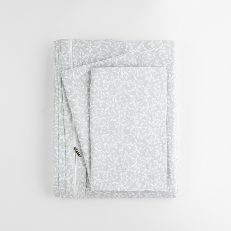 Ensemble de housse de couette à imprimé de vignes et treillis Home, Housse simple et 1 taie décorative