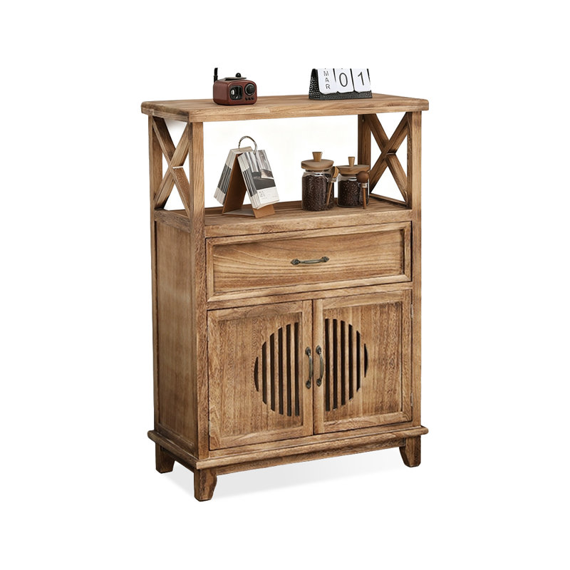Retro Walnut Solid Wood Sideboard, Walnut