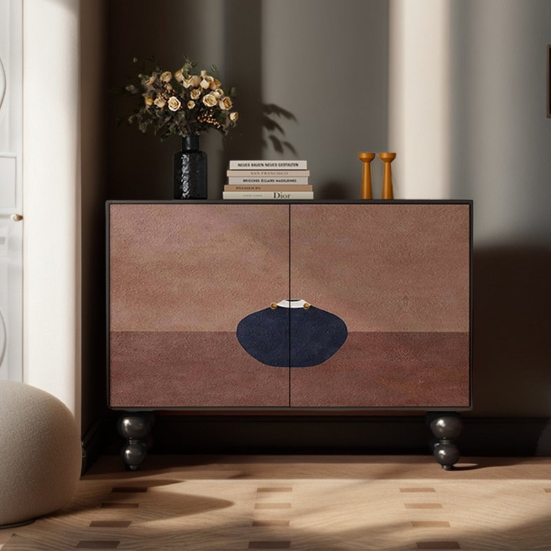 Modern two-door multi-function accent cabinet, Black