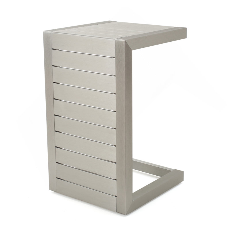 ALU C-SHAPED TABLE, Silver