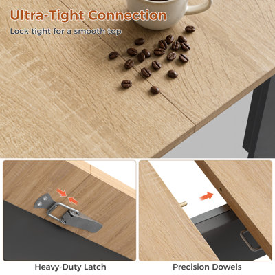 Extendable Dining Table 120-160cm, Nature Wood