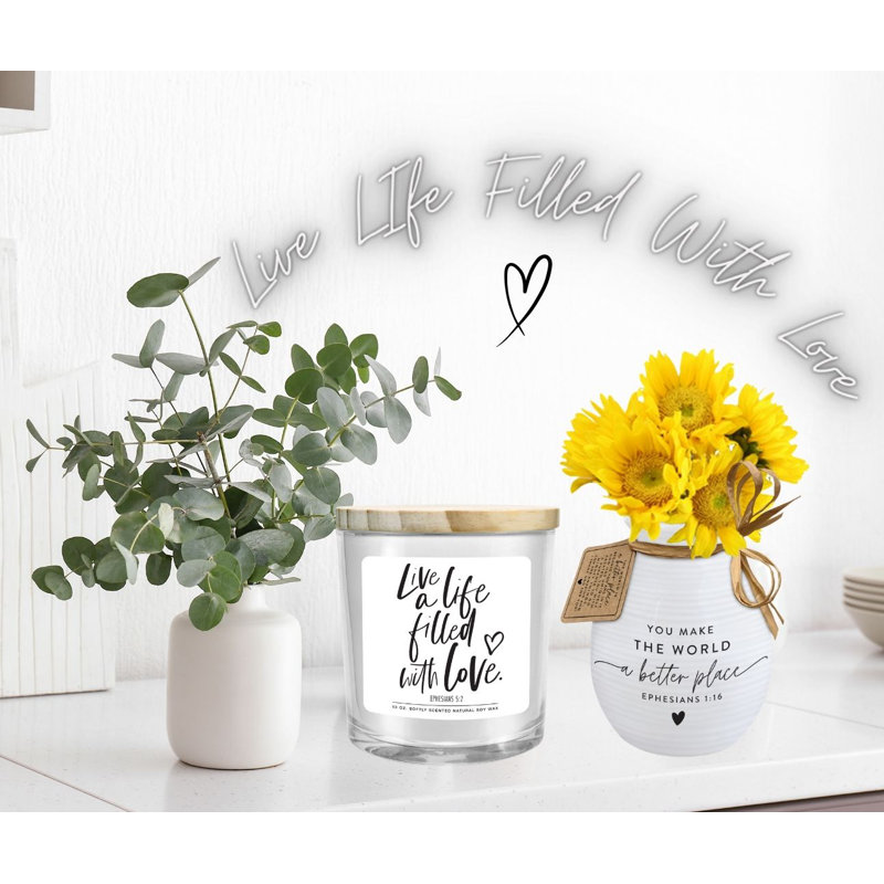 Fresh Scented Jar Candle with Glass Holder