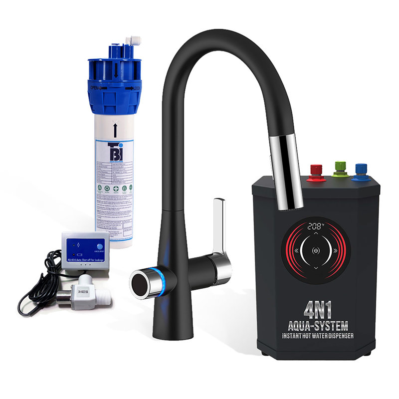AquaNuTech Pull Down Touch Kitchen Faucet, Matte Black/Chrome