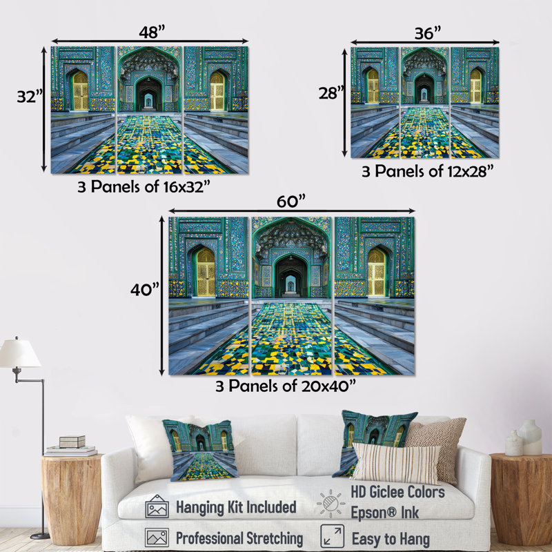 «Soufi Shrine Lahore», impression d'art mural paysage mosquée pakistanaise II, 32" H x 48" W, Wrapped Canvas, Does Not Apply