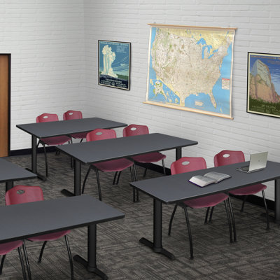 Neyland Cain T-Base Training Table and 2 Stacking Chairs