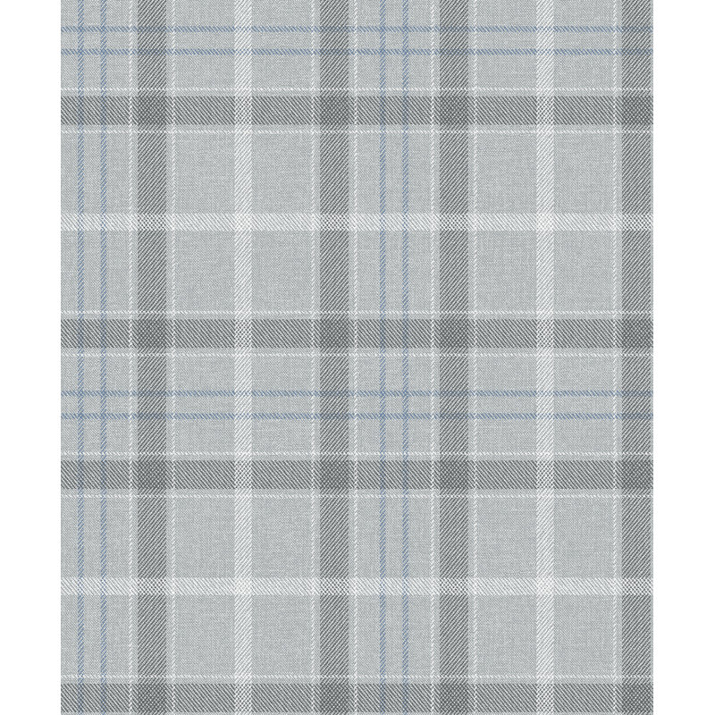 Papier peint auto-adhésif à carreaux Ebav Designs, Bleu/gris/crème, Vinyle, L 18 po x l 20,90 po