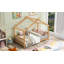 Lit plateforme simple avec tête de lit et pied de lit, conception de toit-682756402