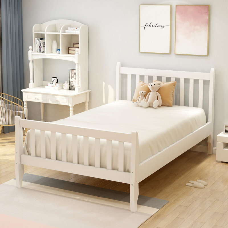 Garrettsville Slat Bed, White