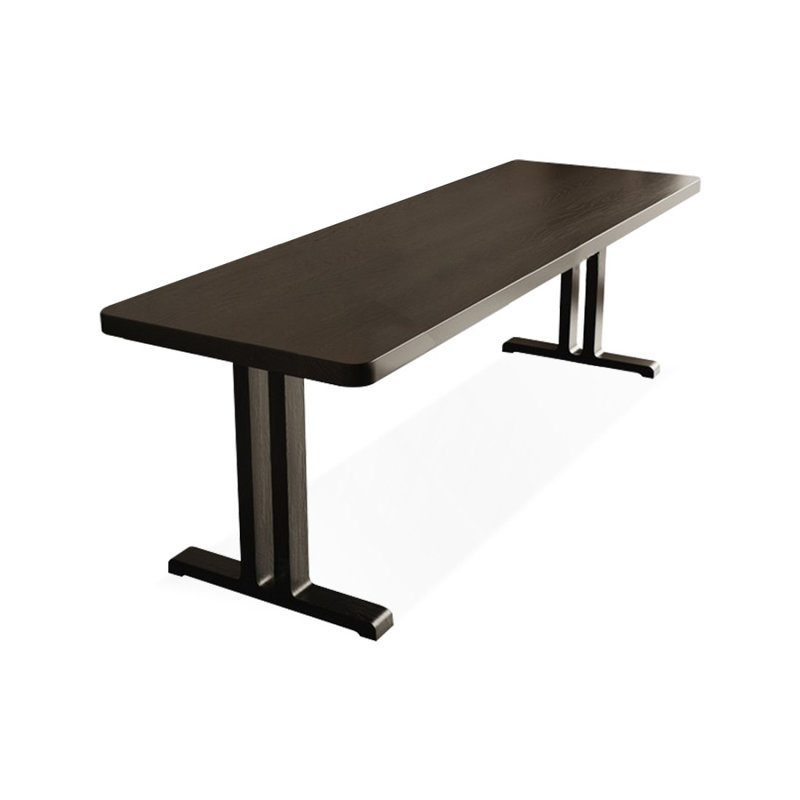 Bureau d'écriture rectangulaire en bois massif noir, H 29,53 po x l 78,74 po x P 23,62 po