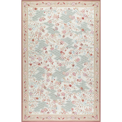 Aubusson Renaissance Wool Floral Area Rug