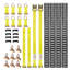 Ensemble de rail d'attache E-Track, rails E 7,7 pi, comprend 2 sangles à cliquet et 8 joints toriques et 8 attaches avec anneau en D et 8 embouts, convient aux garages, fourgonnettes, remorques, motos