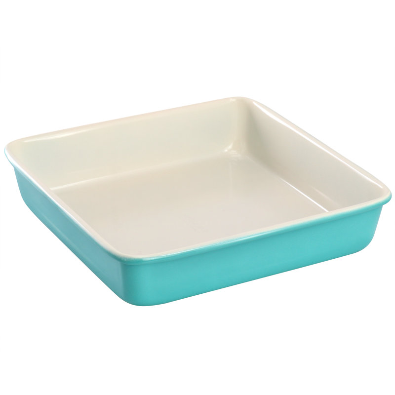 Moule à gâteau carré en acier antiadhésif de couleur turquoise Martha Stewart Everyday