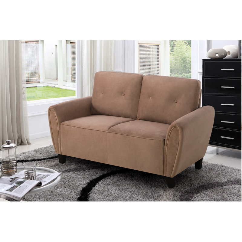 Murrill Upholstered 58.27'' Loveseat, Brown 100% Polyester