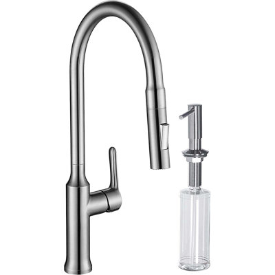 Pull Out Single Handle Kitchen Faucet with Double Function Sprayer Head