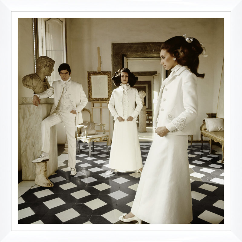 Vogue Magazine, "Three Models With Marisa Berenson," Henry Clarke, March 15, 1968 Print by Henry Clarke, 43.5" H x 43.5" W