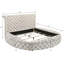 Lit de rangement capitonné en velours ivoire-1333494062