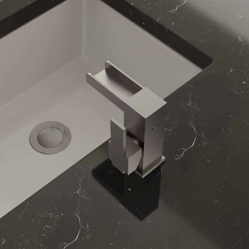 Bathroom Faucet,Single Handle Bathroom Sink Faucet with Drain Assembly, Brushed Nickel