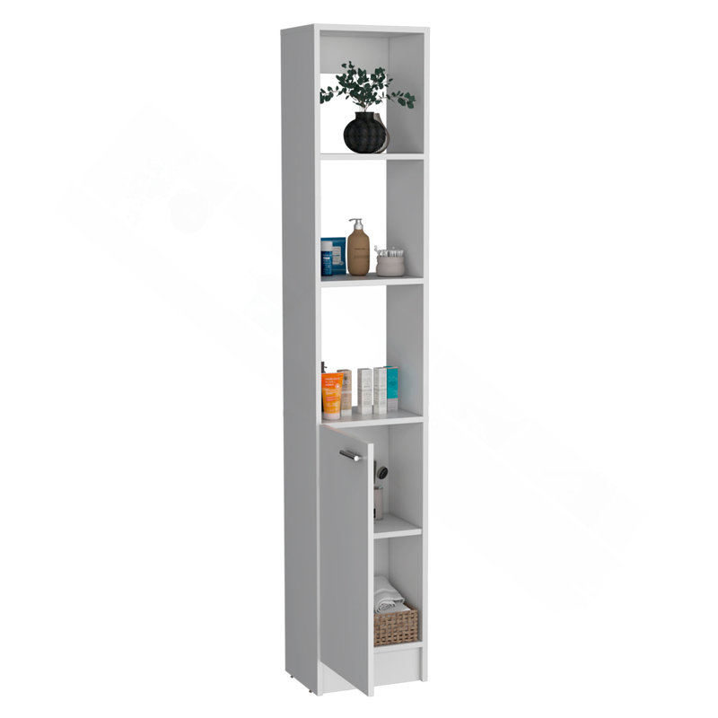 Armoire de rangement en lin avec une porte Parks, une grande armoire de salle de bain avec 6 tablettes, pour salle de bain, salon, cuisine