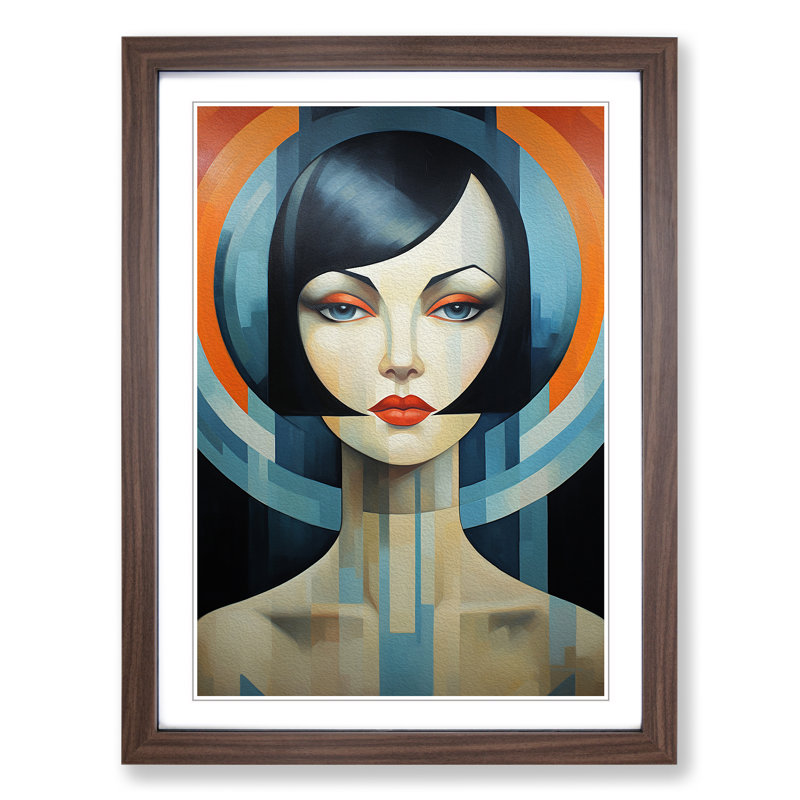 Single Picture Frame Print on Wood, 64cm H x 46cm W, Walnut Framed