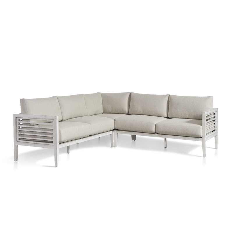 Canapé modulaire avec coussins Torland, Tissage uni ardoise coulée Sunbrella®