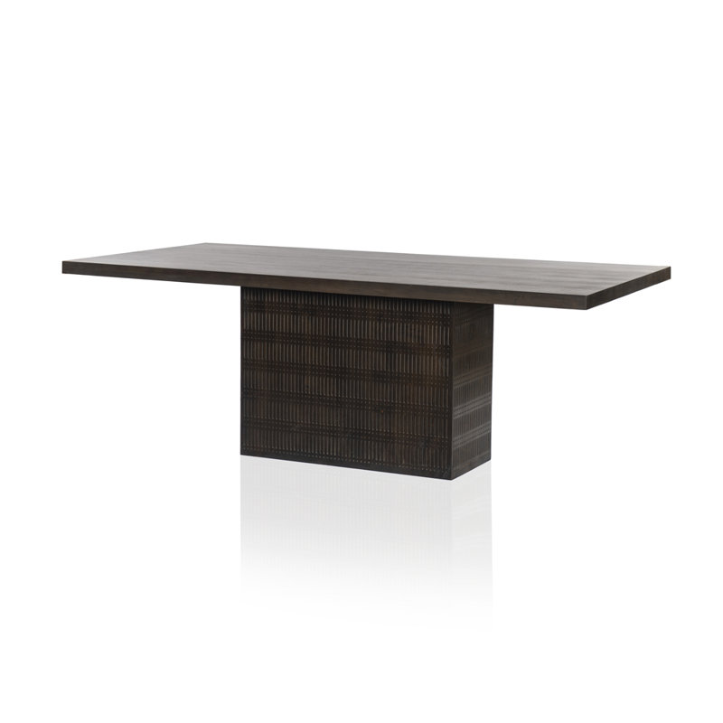 Kelby Solid Wood Dining Table, Vintage Brown