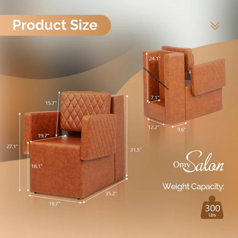 Professional Salon Hair Drying Chair, Brown