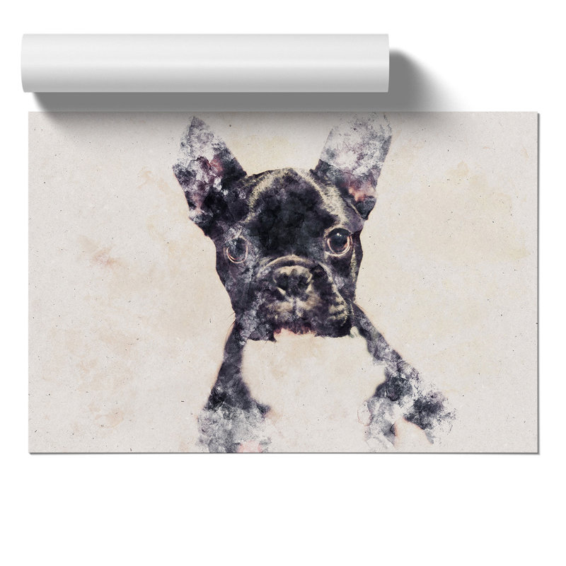 French Bulldog Watercolour - Frameless Print, 59cm H x 84cm W x 0.1cm D