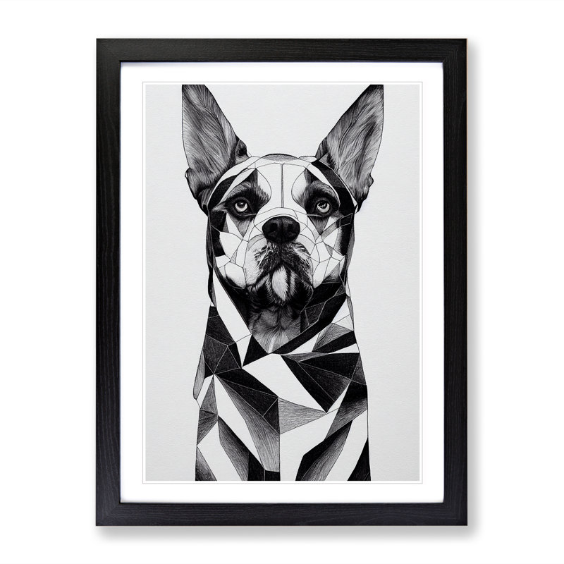 Deluxe Dog Abstract - Framed Print, Black, 64cm H x 46cm W x 2cm D