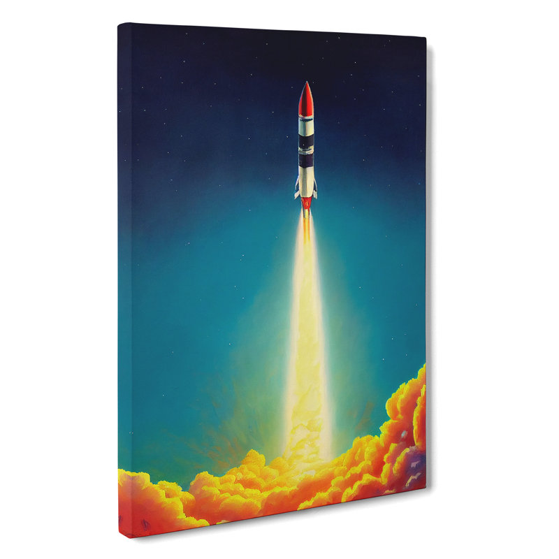 Mysterious Spaceship Rocket - Wrapped Canvas, 50cm H x 35cm W x 3cm D