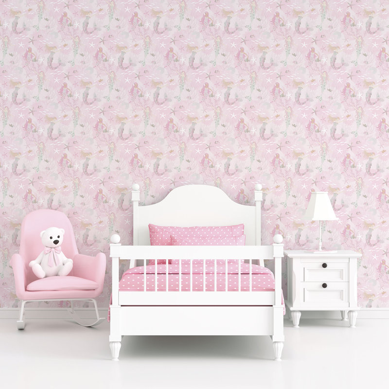 Edmont 10m x 53cm Glitter Paste the Wall Wallpaper Roll, Pink/Glitter