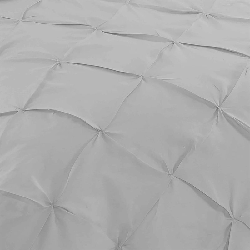 Reginia Cotton Blend Solid Colour Duvet Cover Set with Pillowcases, Kingsize - 2 Standard Pillowcases, Silver