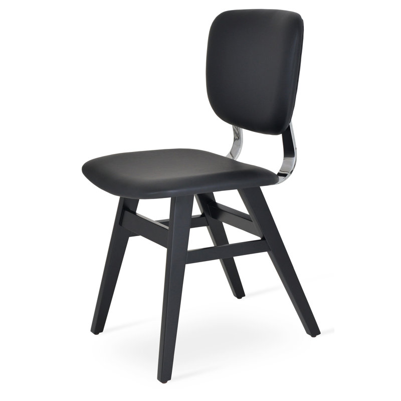 Chaise de salle à manger Hazal, Wengé, Blanc familier