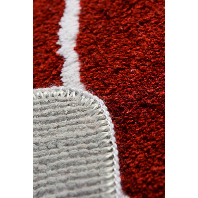 Tapis pour salle de bain Hussey, Gris et rouge