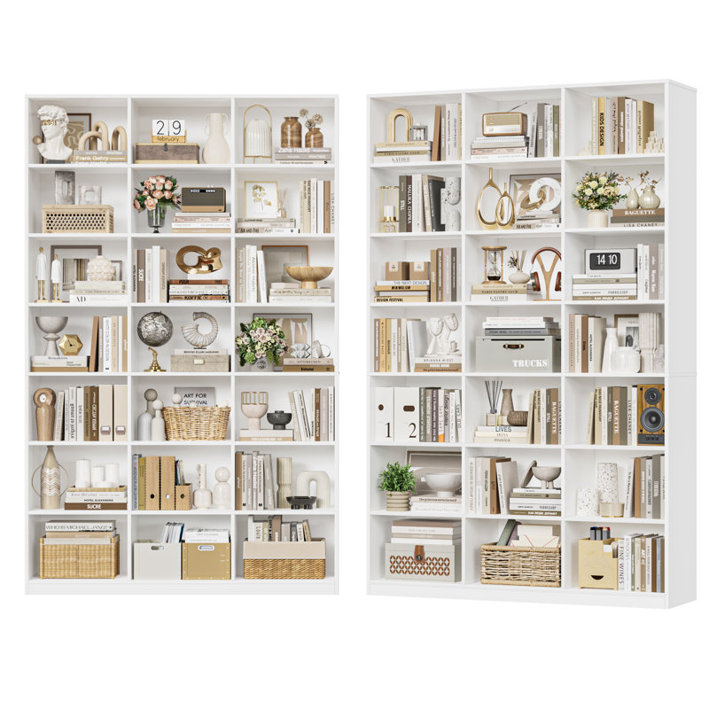 Ensemble de 2 bibliothèques standard à 86 niveaux H 86 "(ensemble de 2), White