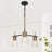 3-Light Black and Gold Sputnik Cluster Chandelier