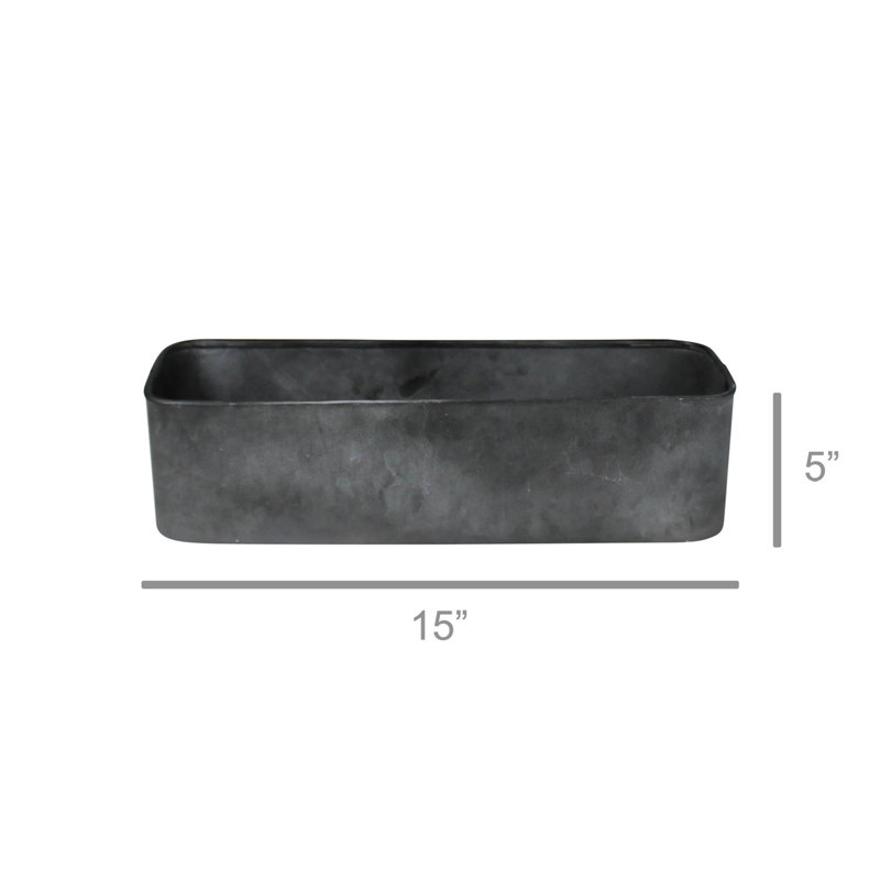 Rafferty Metal Planter Box, 5" H x 15" W x 4.5" D