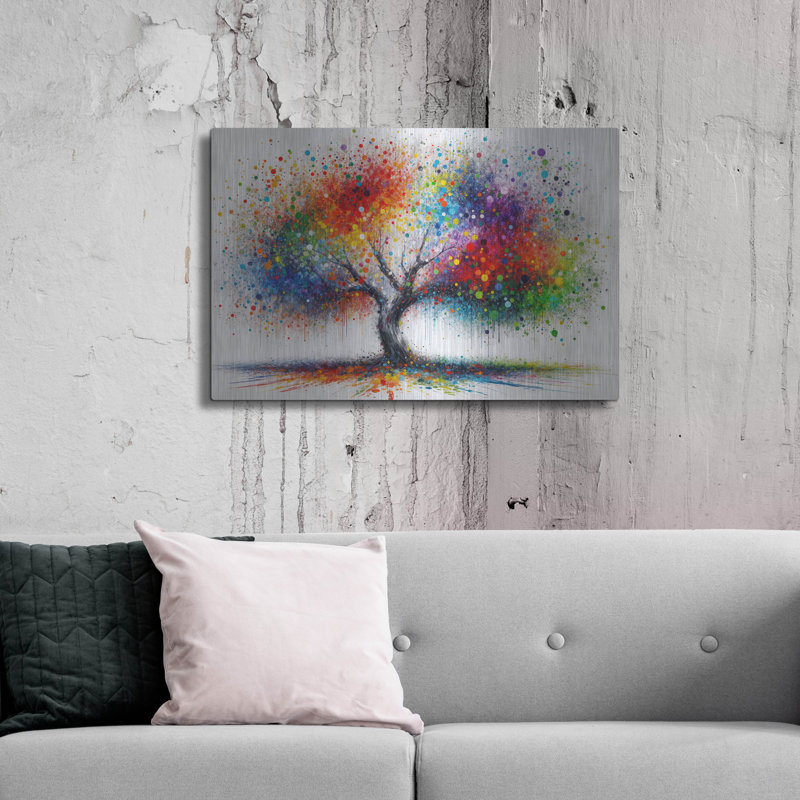 «Vibrant Tree» par Rey Klimt, art mural en métal, H 24 po x l 36 po
