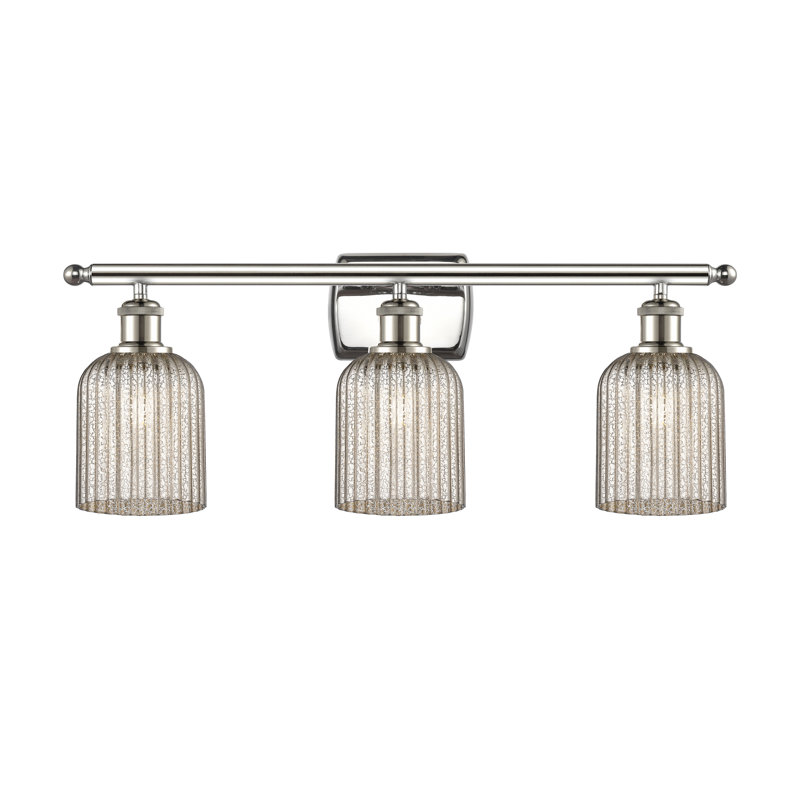 Abat-jour de meuble-lavabo 3 lumières 25 po Brion Addeline, Nickel poli, Seedy