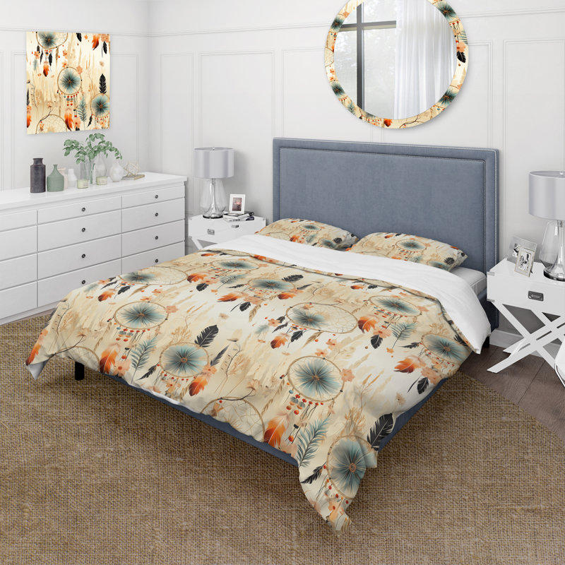 Ensemble de housse de couette Desert Dreamcatchers, Housse de couette simple + 1 taie décorative stan