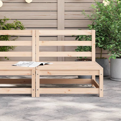Brayden Studio Garden Sofas Armless 3 Pcs 70X70x67 Cm Solid Wood