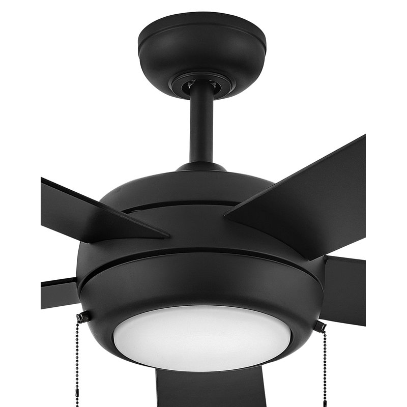 Marcin 52'' Ceiling Fan with LED Lights, Matte Black with Matte Black Blade